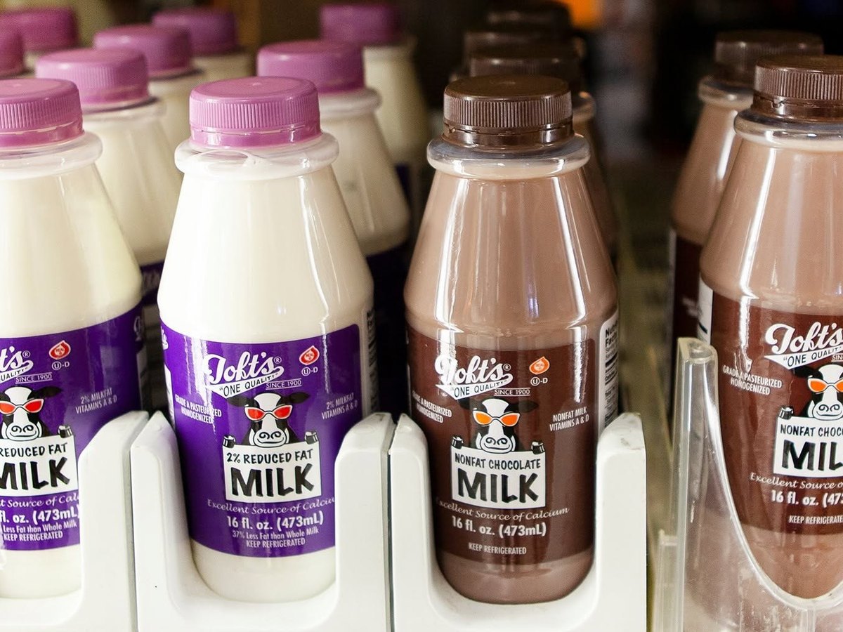 Toft milk in retail coolers